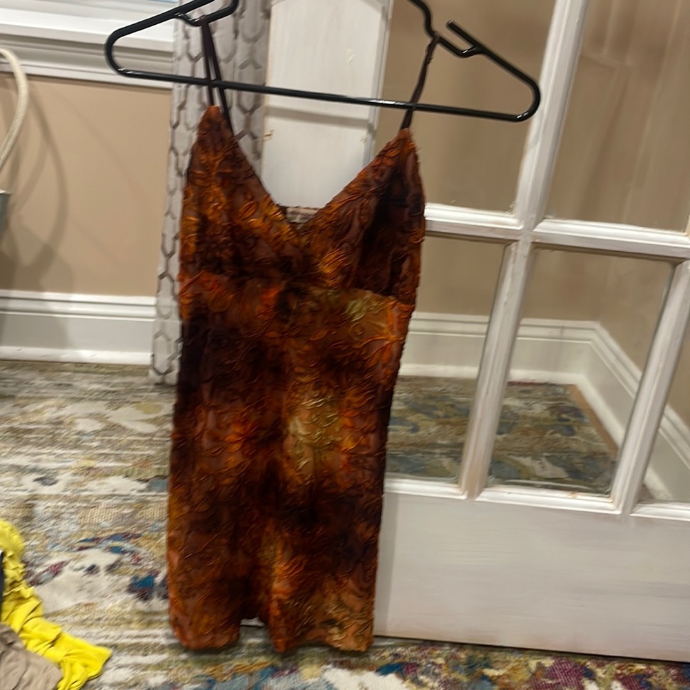Multicolored spaghetti strap shirt.